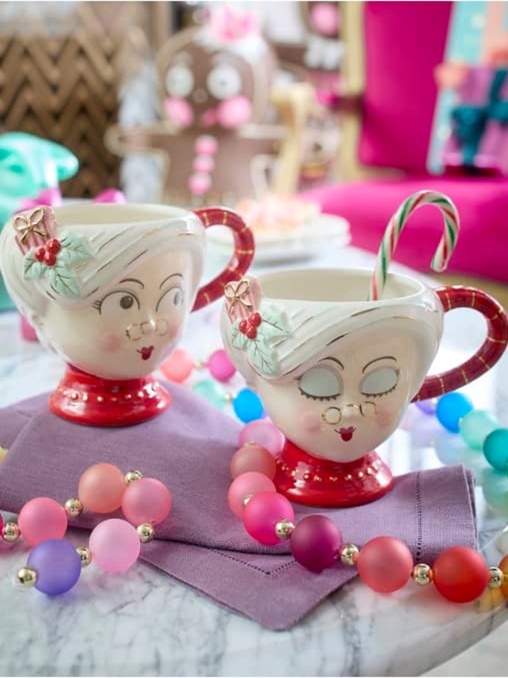 Glitterville Madame Noel mugs